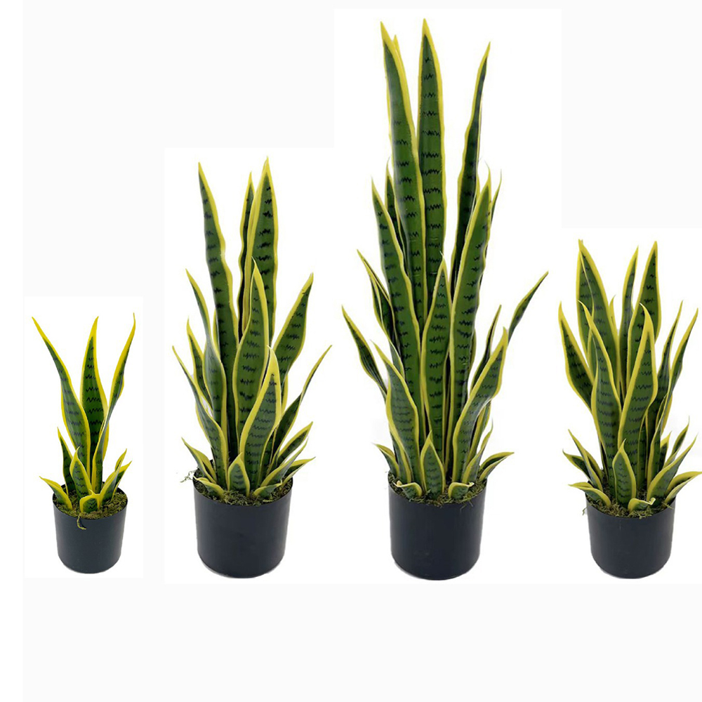 Fiddle Leaf Fig - 40-100cm Kunstmatige Sansevieria Slangplant Met Zwarte